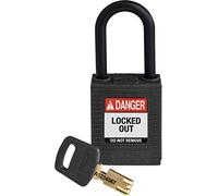 Brady (NYL-BLK-38PL-KD) Cadenas de condamnation SafeKey Nylon avec anse en Nylon 38.00 mm Noir KD - Clé différente 1 Pièce(s)