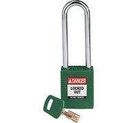 Brady (NYL-GRN-76ST-KD) Cadenas de condamnation SafeKey Nylon avec anse en Acier 76.00 mm Vert KD - Clé différente 1 Pièce(s)