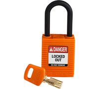 Brady (NYL-ORG-38PL-KD) Cadenas de condamnation SafeKey Nylon avec anse en Nylon 38.00 mm Orange KD ifférente 1 Pièce(s)