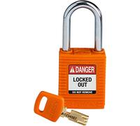 Brady (NYL-ORG-38ST-KD) Cadenas de condamnation SafeKey Nylon avec anse en Acier 38.00 mm Orange KD - Clé différente 1 Pièce(s)