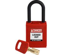 Brady (NYL-RED-38PL-KD) Cadenas de condamnation SafeKey Nylon avec anse en Nylon 38.00 mm Rouge KD ifférente 1 Pièce(s)