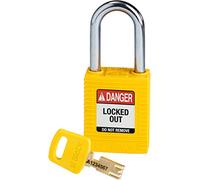 Brady (NYL-YLW-38ST-KD) Cadenas de condamnation SafeKey Nylon avec anse en Acier 38.00 mm Jaune KD ifférente 1 Pièce(s)