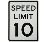 Brady Panneau de signalisation standard, légende "Speed Limit 10 Mph" 24" H x 18" W 94211 1