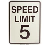 Brady Panneau de signalisation standard, légende "Speed Limit 5 Mph" 24" H x 18" W 75199 1