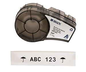 Brady Ruban d’étiquettes Polyester étiqueteuses M211 et M210 - Étiquettes multi-usages pour environnements difficiles - Noir sur blanc (19.05 mm x 6.4 m) - M21-750-423
