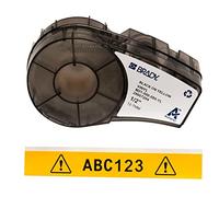 Brady Ruban d’étiquettes vinyles étiqueteuses M211 et M210 - Étiquettes vinyles adhésives - Noir sur jaune (12.70mm x 6.40m) - M21-500-595-YL
