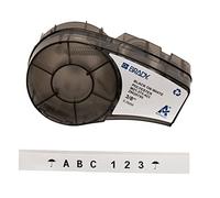 Brady Ruban d'étiquettes en polyester pour imprimantes d'étiquettes M210 et M211 - Étiquettes industrielles multi-usages pour environnements difficiles - Noir sur blanc (9,53 mm x 6,4 m) - M21-375-423