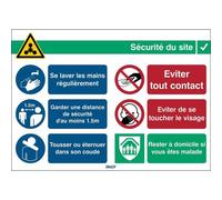 Brady Signe de sécurité adhésif COVID-19 Informations générales Rectangle 262 x 371 mm