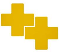 Brady ToughStripe 104475 Lot de 20 rubans adhésifs non abrasifs pour marquage au sol en forme de croix, 20,3 cm de long, 7,6 cm de large, jaune