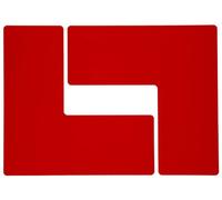 Brady ToughStripe Lot de 20 rubans adhésifs non abrasifs en forme de L, 25,4 cm de long, 10,2 cm de large, rouge