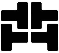 Brady ToughStripe - Lot de 20 rubans adhésifs non abrasifs en forme de T, 12,7 cm de long, 5,1 cm de large, noir