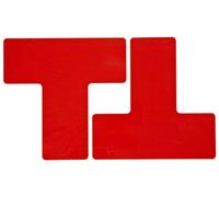 Brady ToughStripe - Lot de 20 rubans adhésifs non abrasifs en forme de T, 20,3 cm de long, 7,6 cm de large, rouge