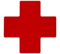 Brady ToughStripe Lot de 20 rubans adhésifs non abrasifs pour marquage au sol en forme de croix, 25,4 cm de long, 10,2 cm de large, rouge