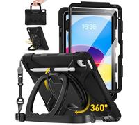 BRAECN Coque Ipad 10eme(a16) Generation 11 Pouces 2025, Coque Ipad 10eme Generation 10.9 Pouces 2022 Antichoc Robuste avec Protection D'écran, Support Rotatif à 360°, Porte-Crayon