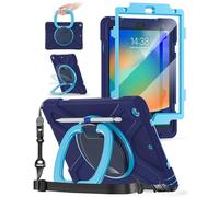 BRAECN Coque Ipad 9/8/7eme Generation 10.2 Protection 2021/2020/2019 Coque Antichoc Robuste avec Protection D'écran, Support Rotatif à 360°, Porte-Crayon