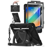 BRAECN Coque Ipad 9/8/7eme Generation 10.2 Protection 2021/2020/2019 Coque Antichoc Robuste avec Protection D'écran, Support Rotatif à 360°, Porte-Crayon