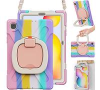 BRAECN Coque pour Galaxy Tab S6 Lite 10,4" 2022/2020 - Coque en silicone robuste avec porte-stylo, béquille stable, poignée, bandoulière pour Galaxy Tab S6 Lite SM-P610/P613/P615/P619 - Rose coloré