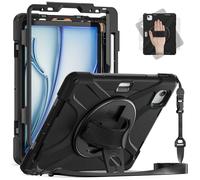 BRAECN Coque pour iPad Air 11" 6e génération M2 2024, iPad Air 5e génération/iPad Air 4e génération 10,9", coque en silicone durable antichoc avec dragonne rotative à 360° et béquille pour iPad Air