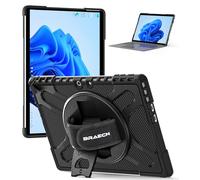 BRAECN Coque pour Microsoft Surface Pro 11 / Surface Pro 10 / Surface Pro 9 13 Pouces, Housse de Robuste avec Support Rotatif à 360° et Dragonne, Noir