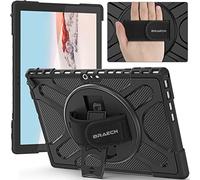 BRAECN Coque pour Microsoft Surface Pro 7+ Plus/7/6/5/4 12.3 Pouces, Housse de Robuste avec Support Rotatif à 360°et Dragonne, Noir