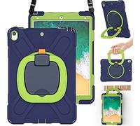 BRAECN Étui pour iPad Air 3 10,5" 2019, coque hybride en silicone robuste résistant aux chocs avec porte-crayon, poignée pliable, béquille stable, bandoulière de transport pour iPad Pro 10,5" 2017