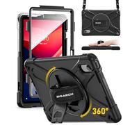 BRAECN pour Coque Lenovo Tab M11 2024(TB-330FU/TB-331FC), Étui de Robuste avec Film Protection, Support Rotatif à 360°et Dragonne, Bandoulière, Résistant Housse pour Tablette M11, Noir