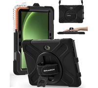 BRAECN pour Coque Samsung Galaxy Tab Active 5 Pro/Active 4 Pro/Active Pro 10.1 Pouces, Étui de Robuste avec Porte-Stylet, Support Rotatif à 360°et Dragonne, Bandoulière, Noir