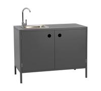 Brafab Meuble bas d’extérieur Kelia avec évier Anthracite. 121x90x64 cm