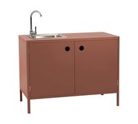 Brafab Meuble bas d’extérieur Kelia avec évier Zin red. 121x90x64
