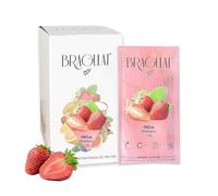 BRAGULAT | Jus de fruits concentré | Boissons instantanées et boissons gazeuses | Sans sucre et vitamine C | Eau aromatisée aux fraises | 15 enveloppes