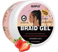 Braid Gel High Shine Curly Hair,Locs,Twist,Braids,Edge Control-Strong Hold,Non-Greasy,Taming Frizz,Easy To Use Afro Braiding Hair Gel (25 G Strawberry Flavour)