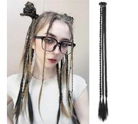 Braid Hair Extension 22inch Long Extensions Clip In Braids For Women Soft Synthetic Hairpieces Boxing(BLACK_22INCHES)