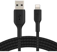 Braided Jacket USB-C to Lightning Cable (Fast Charging Cable for iPhone 14 and earlier; MFi Certified USB-C Boost Charge Cable; 1m, Black)
