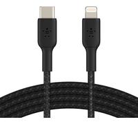 Braided Jacket USB-C to Lightning Cable (Fast Charging Cable for iPhone 14 and earlier; MFi Certified USB-C Boost Charge Cable; 2m, Black)