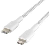 Braided Jacket USB-C to Lightning Cable (Fast Charging Cable for iPhone 14 and earlier; MFi Certified USB-C Boost Charge Cable; 1m, White)