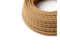 Braided Jute Electric Textile Cable 5 mTwisted Cable for Textile Lamp 2 Conductors 2x0.75mm²Electrical Wire Fabric for LightingJute Twisted Cord