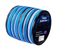 Braidid Fil de pêche professionnel bleu - Tissage haute résistance, fil de coulée lisse | Visibilité revêtue de couleur, résistance à l'abrasion, contrôle fiable pour la pêche en eau douce et salée