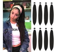 Braiding Hair 16 Inch 8 Packs Braiding Hair Pre Stretched for Twist or Box Braids Colored Synthetic Hair Extensions for Crochet Braids Hot Water Setting Soft Yaki Texture(16Inch, #4)