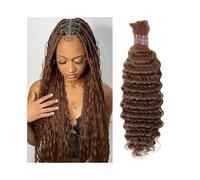 Braiding hair， Extensions de cheveux tressés en vrac Deep Wave sans trame style bohème,Human hair braiding hair(24inch)