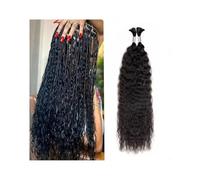 Braiding hair， Tresses naturelles - Cheveux bouclés style bohème, humides et ondulés, sans trame,Human hair braiding hair(24inch)