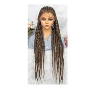 Braids Full Lace Wig 36 Inches Long Box Braided Synthetic Wigs for Black Women's Daily Use(1B27)