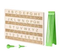 Braille Writing Slate - 4 Lines 28 Cells Braille Board | Blind Braillê Learning Kit | Braillê Pen, Alphabet Board, Label Writer, Fingerboard For Kids Adults Students Teachers Schools Homeschooling Tra