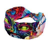 Brain and Bus Large Bandeau de sport absorbant la transpiration Bandeau de yoga élastique doux Accessoire pour cheveux