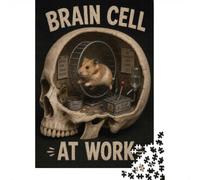 Brain Cell At Work Hamster Illustration Puzzle en Bois, 1000 pièces