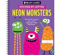 Brain Games - Sticker by Letter: Neon Monsters (20 Images to Sticker + Jokes!)