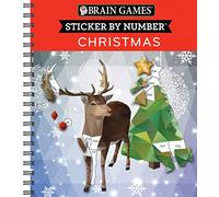 Brain Games - Sticker by Number: Christmas (28 Images to Sticker - Reindeer Cover): Volume 1