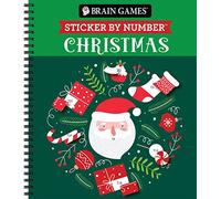 Brain Games - Sticker by Number: Christmas (28 Images to Sticker - Santa Cover - Bind Up)