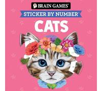 Brain Games - Sticker by Number Compact Edition: Cats | 7x7 Inches | Perfect Gift for Cat Lovers, Travel Size Activity Book for Adults & Kids 7+