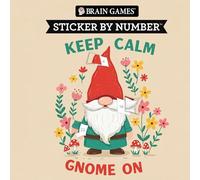 Brain Games - Sticker by Number Compact Edition: Keep Calm Gnome On | 7x7 Inches | Fun Gift for Gnome Lovers, Travel Size Activity Book for Adults & Kids 7+