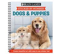 Brain Games - Sticker by Number: Dogs & Puppies (Easy - Square Stickers): Create Beautiful Art with Easy to Use Sticker Fun!